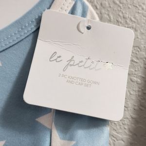 Le Petit 2 PC knotted gown and cap set